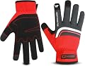 WESTWOOD FOX Work Gloves for Men & Women, Working Gloves Touch Screen, Flexible Yard Work Gloves Utility Mechanic (Black Red, Medium)