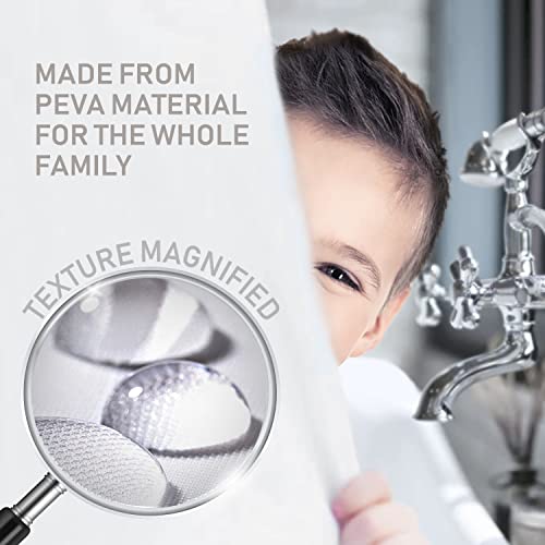 JSO HOME Shower Curtain Liner - Heavy Duty 6 Guage PEVA - Built in 3 Weighted Magnets - 12 Aluminium Grommets (2, White, 72" x 72") by JSO HOME - Used condition - Image 2
