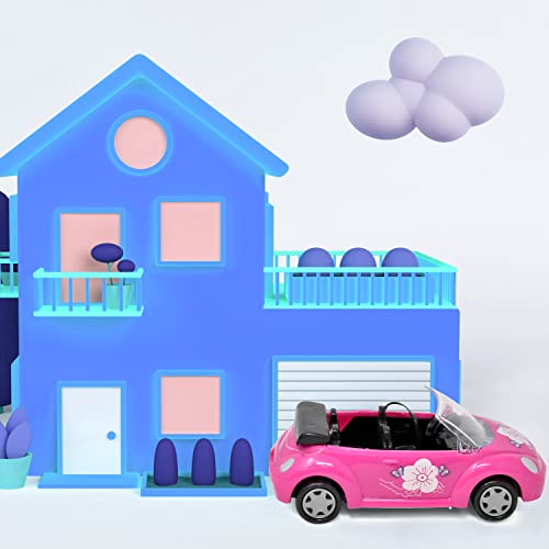 Mini Car For Dolls Vehicle Toy Set For Girls With Mini Fashion Doll And Dog Pink Convertible Playset Doll Riding Toys For Kids Toddlers Ages 3 4 5 6 7 8 #TOP4
