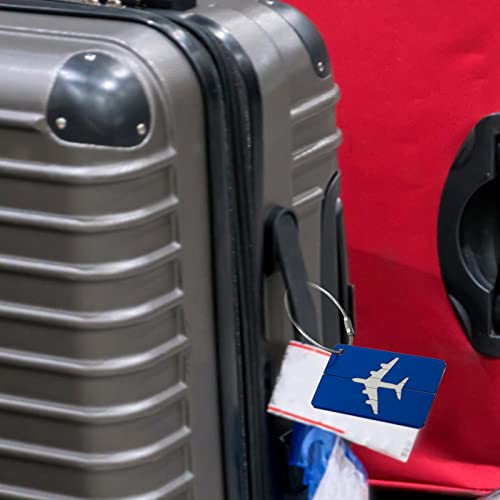 Cartão de visita Tag de viagem,Avião Padrão Alumínio Metal Travel ID Bag Tag | Porta-cartão de visit