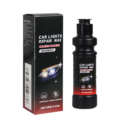 JUEJUEZI Premium Headlight Restoration Kit 100ml - 3-Step Cleaning Polish & Protective Coating for Foggy Yellowed Headlights, Long-Lasting UV Protection, DIY Car Lens Maintenance