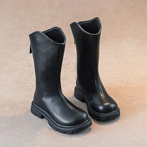 Girl Western Boots Girls Leather Zipper Mid Calf Riding Winter Boots Comfortable Non Slip Cowboy Boot2