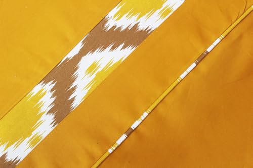 Image of AURAVE Luxurious Cotton Satin 600 TC Bolster Cover with Drawstring Closure, Set of 2, Soft Breathable Durable Machine Washable for Sofa Bed & Home Decor, 15 inchx30 inch, Mustard | Cover Only