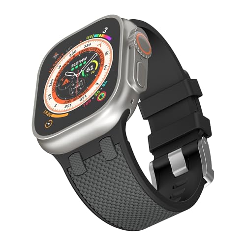 Bracelet de montre en caoutchouc pour Apple Watch Band 49mm 45mm et 44mm étanche GUMMMY