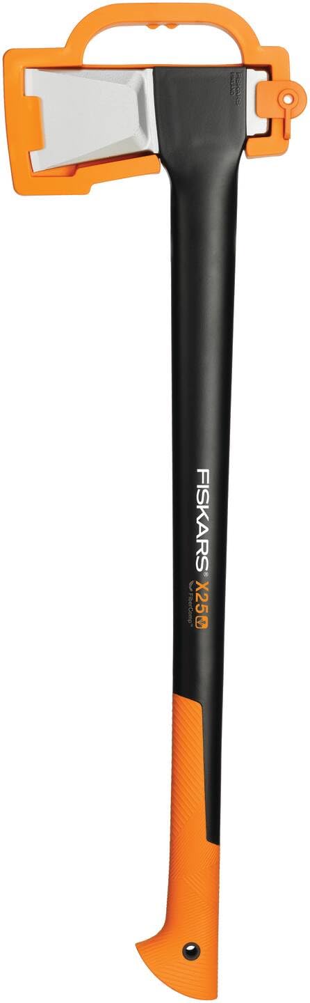 Fiskars Splitting Axe XL X25, 2.5 kg, incl. storage and carrying case, Length: 77 cm, Non-stick high Steel blade covering/fibreglass handle, Black/Orange, 1015643
