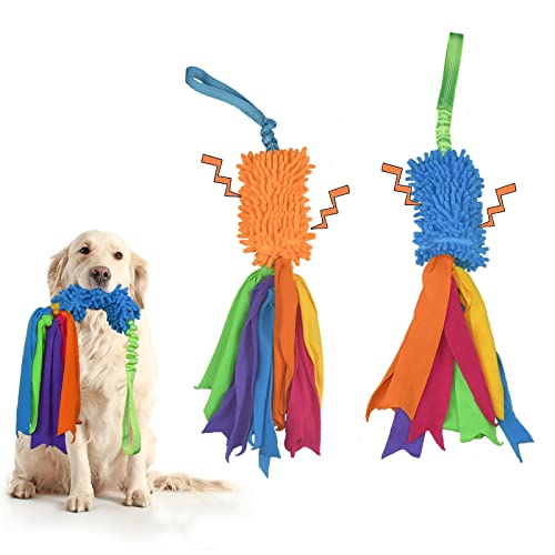 TEKCAM Paquete de 2 piezas de Fregona Bite Tug con Chirridos para Perros Cuerda Juguete para Masticar Al Aire Libre Juguete Interactivo para Perros Juguete Para Perros Pequeños Medianos y Grandes Cover
