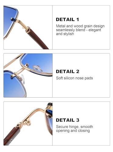 Image of Classic Mens Sunglasses Fashion Gold Frame Shades for Men UV 400 Protection Sunnies(7563)