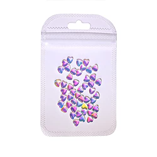 TEXXY Ornements d'ongles d'amour Transparent en Forme de Coeur Fond Plat Fancai Ornements d'ongles résine Design créatif Accessoires de Fibre De Verre Ongles Gel (Pink, One Size) Cover