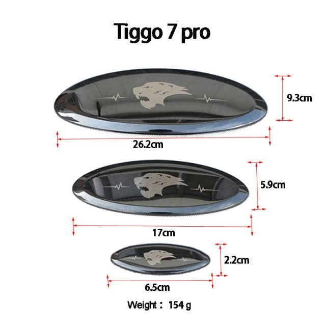 Emblems Chery Tiggo Logo Chery Tiggo 7 Pró chery Tiggo 8 Pró 2015-2018 Black Badge Logo Emblem Decal Racing Grill Hood Sticker Styling (Tiggo 7 Pró Black Tiger Head)