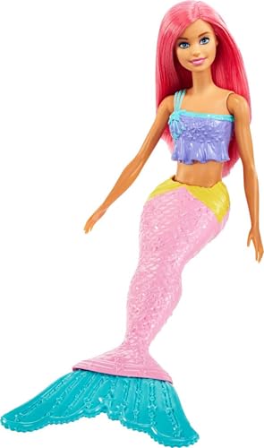 Barbie Dreamtopia Poupée Sirène Cheveux Roses Et Tenue Jouet pour Enfant GGC09 - vue 3