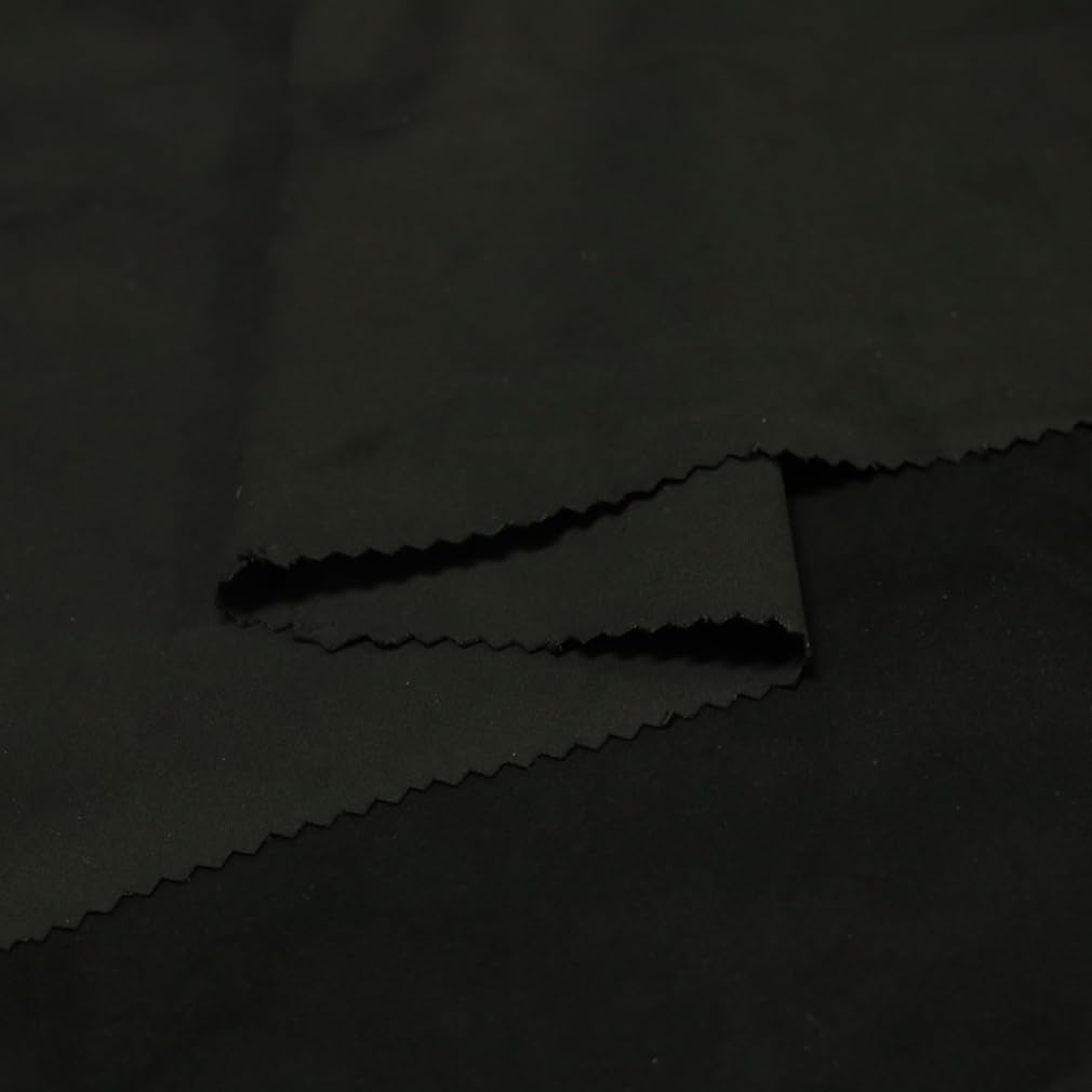 2 Way Stretch Microsuede Fabric 260 GSM (2 Yard) Polyester Heavy Weight Knit Double Side Sueding Cloth for Upholstery,Apparel,DIY,Black