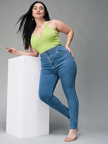 Image of Miss Chase A+ Women's Bootcut High Rise Regular Length Stretchable Denim Jeans