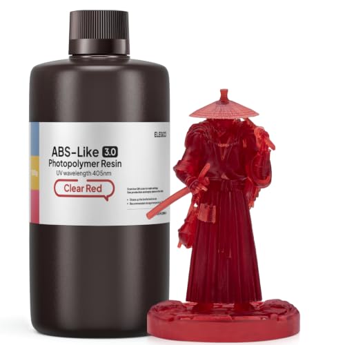 ELEGOO Upgraded ABS-Like Resin 3.0 Clear Red 1KG