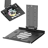 AVLT モニターアーム用 ノートパソコントレイ ラップトップホルダー VESA 75×75 (120mmファン対応) - 最大17インチノートパソコン対応 - ブラック (ファンなし)