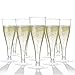 100 Plastic Champagne Flutes Disposable | Clear Plastic Champagne Glasses for Parties | Clear Plastic Cups | Plastic Toasting Glasses | Mimosa Glasses | Wedding Party Bulk Pack
