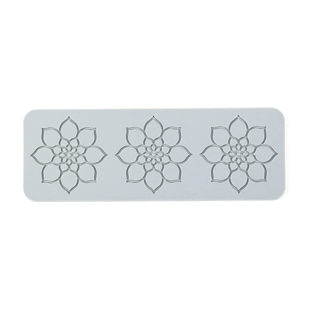 Moule En Silicone Pour Fondant Dentelle - Motif Fleurs, Réutilisable, Pour Décoration Gâteaux Et Chocolats