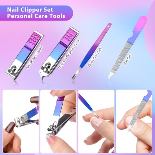 CGBE Conjunto de manicure e cortadores de unhas, kit de pedicure para homens e mulheres, kit de cuid