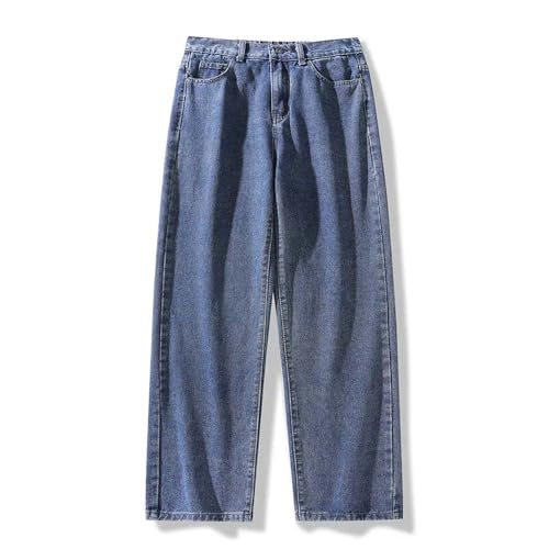 Men's Loose Fit Straight Leg Jeans Classic 5 Pocket Casual Denim Pants Zipper Fly Design3