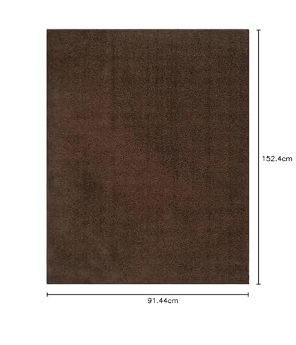 Image of SS Malik Handloom Soft Shaggy Rugs Fluffy Home Decorative Large Carpet for Living Room 2-inch Thick Carpet (3x5 Feet, Brown)