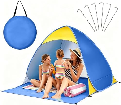 Tente de Plage Pop Up XL, Abri Solaire Léger avec Protection UV 5...