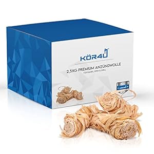 kör4u Anzündwolle 2,5kg, Bioanzünder in Wachs getränkt mit 10 Minuten Brenndauer, Kaminanzünder – Holzanzünder…