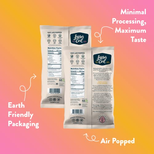 Image of LesserEvil Organic Popcorn Favorites Pack, 2 Bags of Himalayan Pink Salt (4.6 oz each), 1 Bag of Himalayan Gold (4.6 oz)