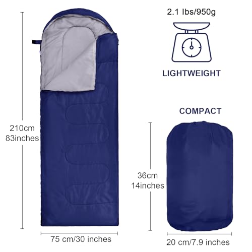 Macarrie 4 Pcs 0 Degree Camping Sleeping Bags Bulk for Adults 4 Season Warm Cold Weather Sleeping Bags with Compression Sack Lightweight Portable Waterproof for Backpacking Hiking Outdoor - Image 3