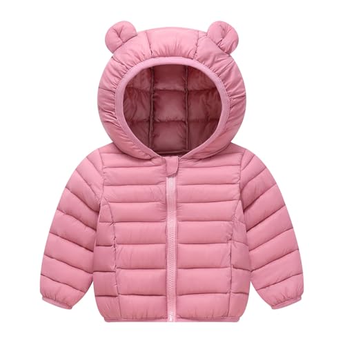 Puffer Jackets for Girls Fashion Boys Lightweight Jacket with Pockets Hooded Cute Coat Winter Clothes Kids Outwear