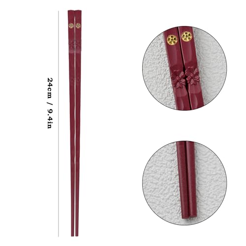 10 Paia Bacchette, Lavabili in Lavastoviglie con Motivo per Incisione, Bacchette Cinesi, Adatte per Pasta, Riso, Sushi, Set Regalo - immagine 4