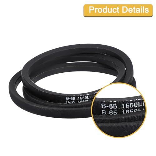 Image of Uxcell 3 Pack B65 Classic Wrapped V-Belt, 68 inch Outside Circumference, Black Rubber Timing Belt for Industrial Machinery Equipment