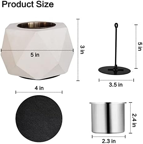 Table Top Fire Pit Bowl Concrete Indoor Tabletop Fireplace Portable Smores Maker for Outdoor Patio Decor Mini Alcohol Burner for Table