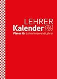 Lehrerplaner, Lehrerkalender 2021/2022 - der Große in DIN A4 - Umschlag:rot