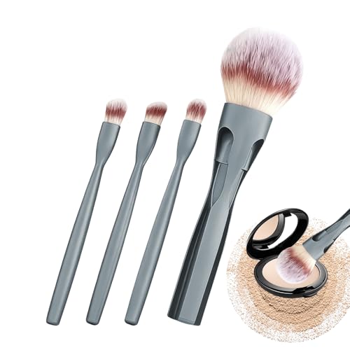 4 in 1 Makeup Brush Set, Magnetic Portable Brush Kit, Synthetic Brushes with Soft Bristles, Professional Cosmetic Brushes, Makeu