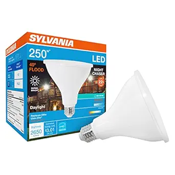 SYLVANIA Ultra LED Night Chaser, PAR38, 250W Equivalent, 2650 Lumen, Replacement for Halogen Flood Spot Light, Medium Base E26, Dimmable, 5000K Daylight