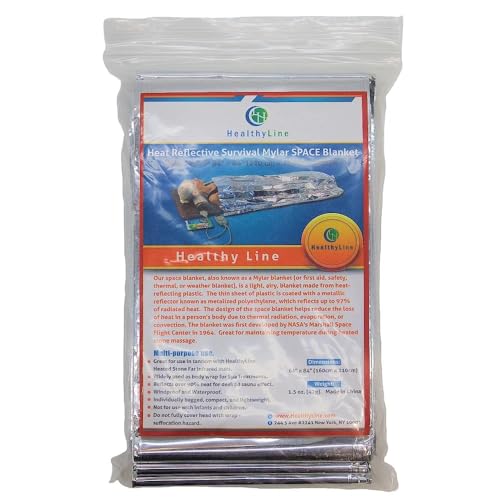 Image of HealthyLine Emergency Mylar Thermal Sleeping Bag, 2-Pack
