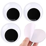 4 inches Giant Wiggle Googly Eyes with Self Adhesive Black Plastic Large Eyes for Crafts Making and Party Decorations (Black, 100mm-4pcs)