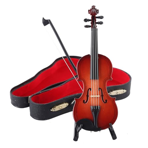 Violín coleccionable de madera Vdaxvme, modelo de instrumento mini para decoración del hogar