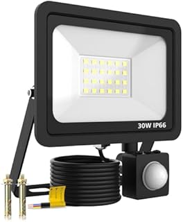KALAHOL 30W Security Lights Outdoor Motion Sensor 3200LM, PIR Security Light, IP66 Waterproof Motion Sensor Lights, 6500K Motion Sensor Flood Light for Garden,Backyard,Garage,Doorways (Cold White)