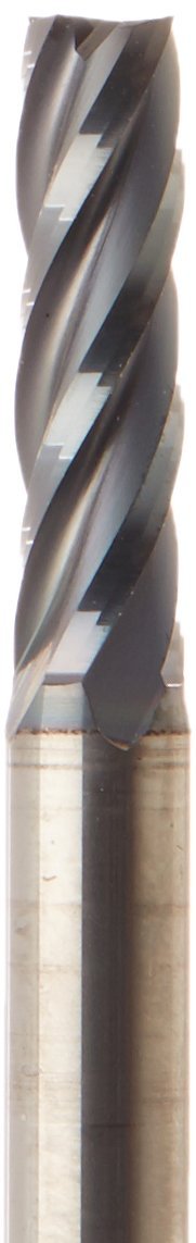 Micro 100 GEM-171-4X Square End Mill, 11/64" Cutter Dia, 5/8" LOC, 4 Fl, 3/16" Shank Dia, 2" OAL, AlTiN