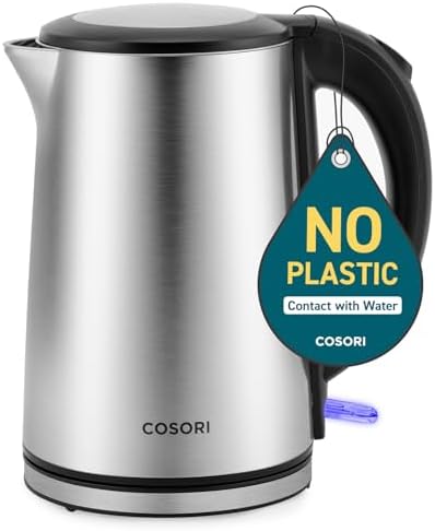 Cosori Electric Kettle, No Plastic Contact With Water, Wide Mouth For Easy Cleaning, Auto Shut Off, 1.7L Tea Kettle & Hot Water Boiler, Water Heater & Teapot, Borosilicate Glass, Black, 1500W - Thumbnail 5