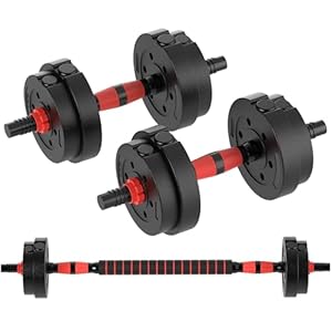 ZENO Dumbbells Set | Adjustable Dumbbells | Gym Weights | Includes Barbell | Great for Bicep & Tricep Training