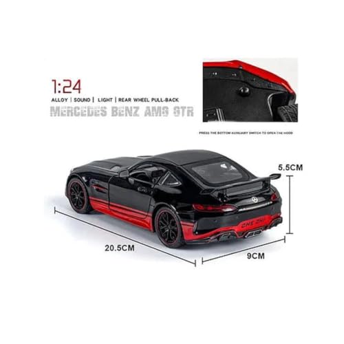 Image of PLUSPOINT Die cast Metal AMG-GT3 Sportz 1:24 Car Realistic Scale Model, Pull Back Diecast Classic Vehicles Alloy Simulation Supercar with Lights and Sound Collection and Gift for Aldult, Kids
