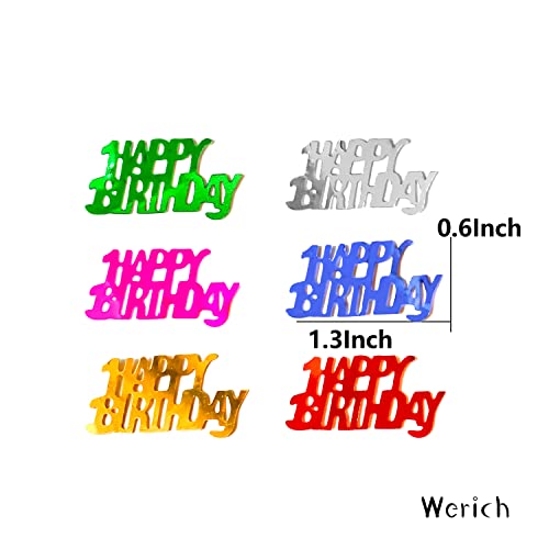 Werich Birthday Confetti Metallic Foil Table Decor Happy Birthday Words Letters Confetti For Birthday Party Birthday For Party Decorations #TOP1