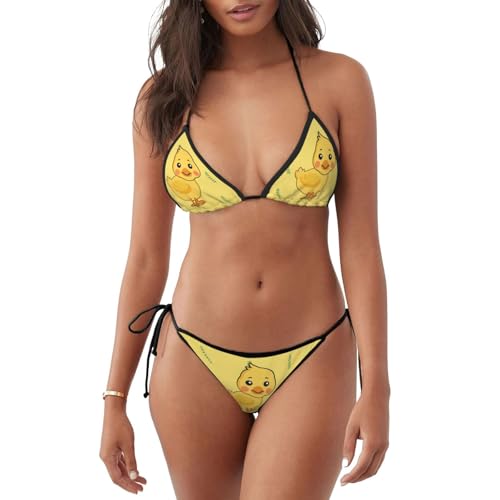 Maillot de bain canard triangle bikini 2 pièces confortable qui ne glisse pas pour la natation