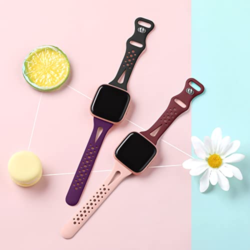 Odbeai Compatible With Fitbit Versa 2/Versa/Versa Lite/Se Bands Women Men, Breathable & Thin Replacement Sport Strap Accessories Soft Silicone With Air Holes For Fitbit Versa Smartwatch, 4Packs #TOP6