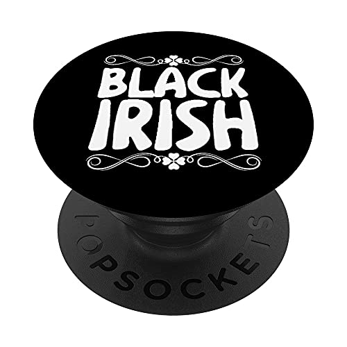 Uomini St Patricks Day Clever Irish Clover Nero Donne africane PopSockets PopGrip Intercambiabile