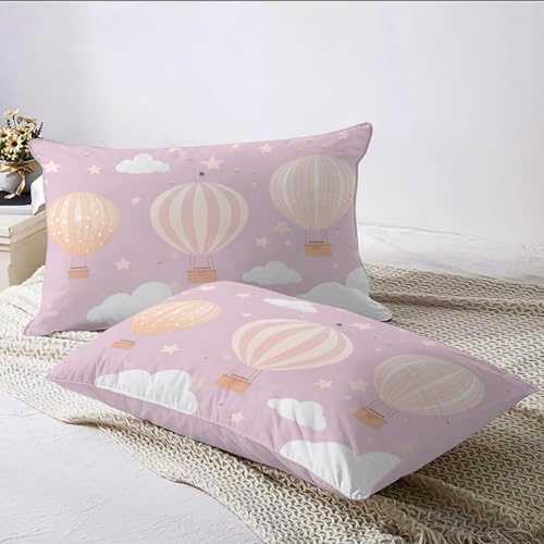 Housse de couette montgolfière réversible pour envelopper les nuits de votre bébé de douceur blush