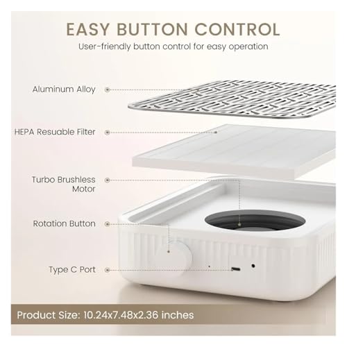 Colector de polvo de uñas inalámbrico y extractor profesional 7