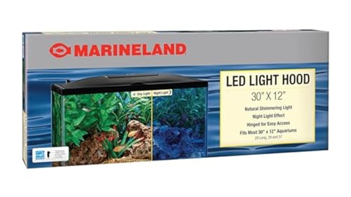 MarineLand LED Aquarium Hood - 30 x 12 inch, black...