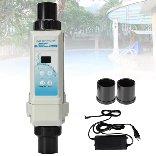 HDaspijh Salt Chlorine Generator, Saltwater Pool Chlorination System, 8/12/16/20G/H SPA Chlorine Generator Electrolyser Salt Chlorinator, Automatic Cleaning Function,80M³/16g/HR